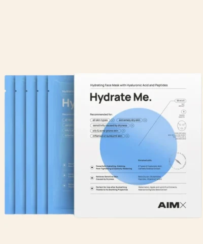 AIMX “Hydrate Me” Moisturising Sheet Mask With Peptides (5 copë)
